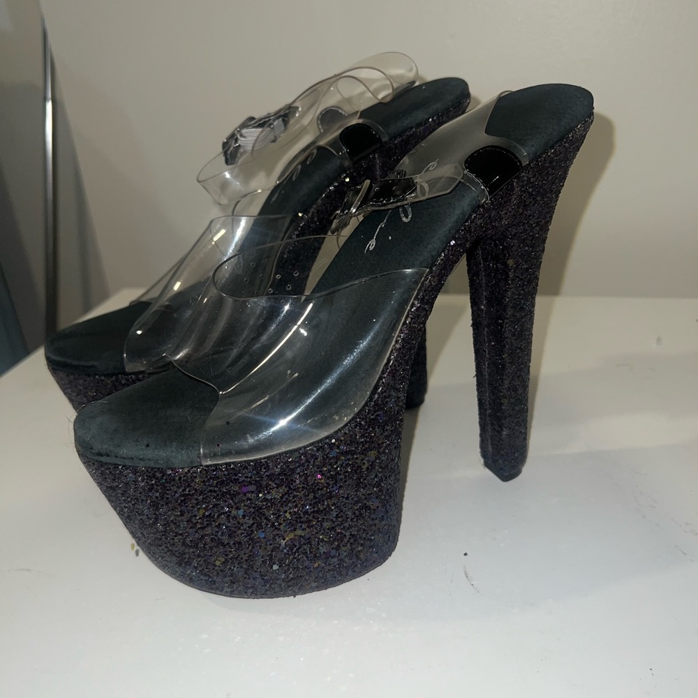 Ellie Black Sparkly platform heels